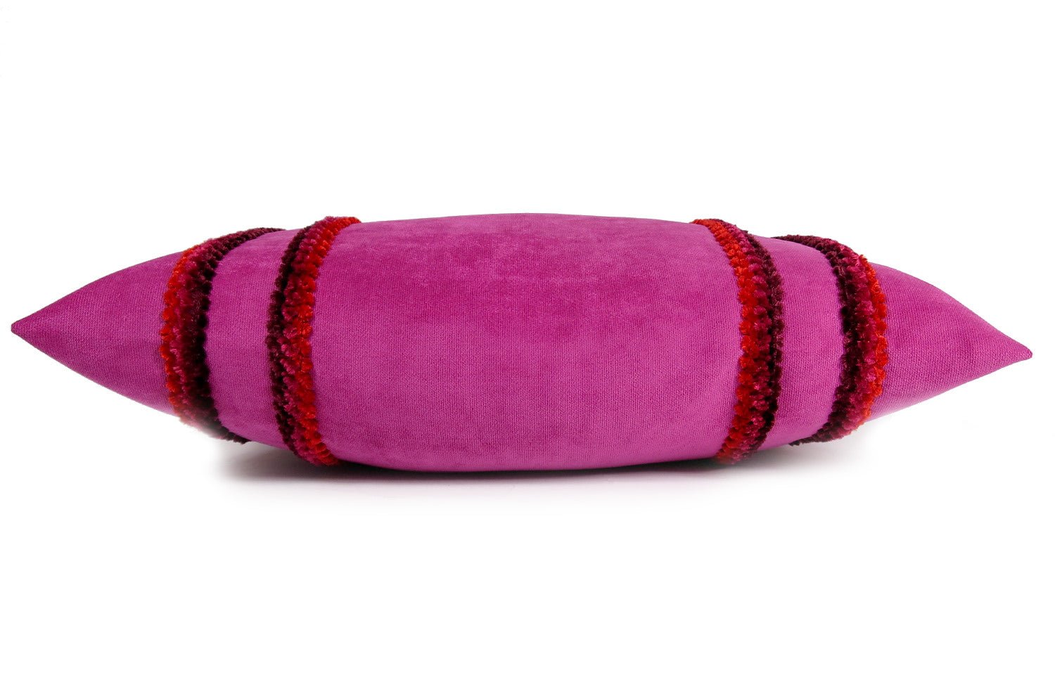 The Pink Soft Suede ピンクソフトスエード サイドラインクッション 50×30cm 中材付 - HOUSE OF JAPAN Shop