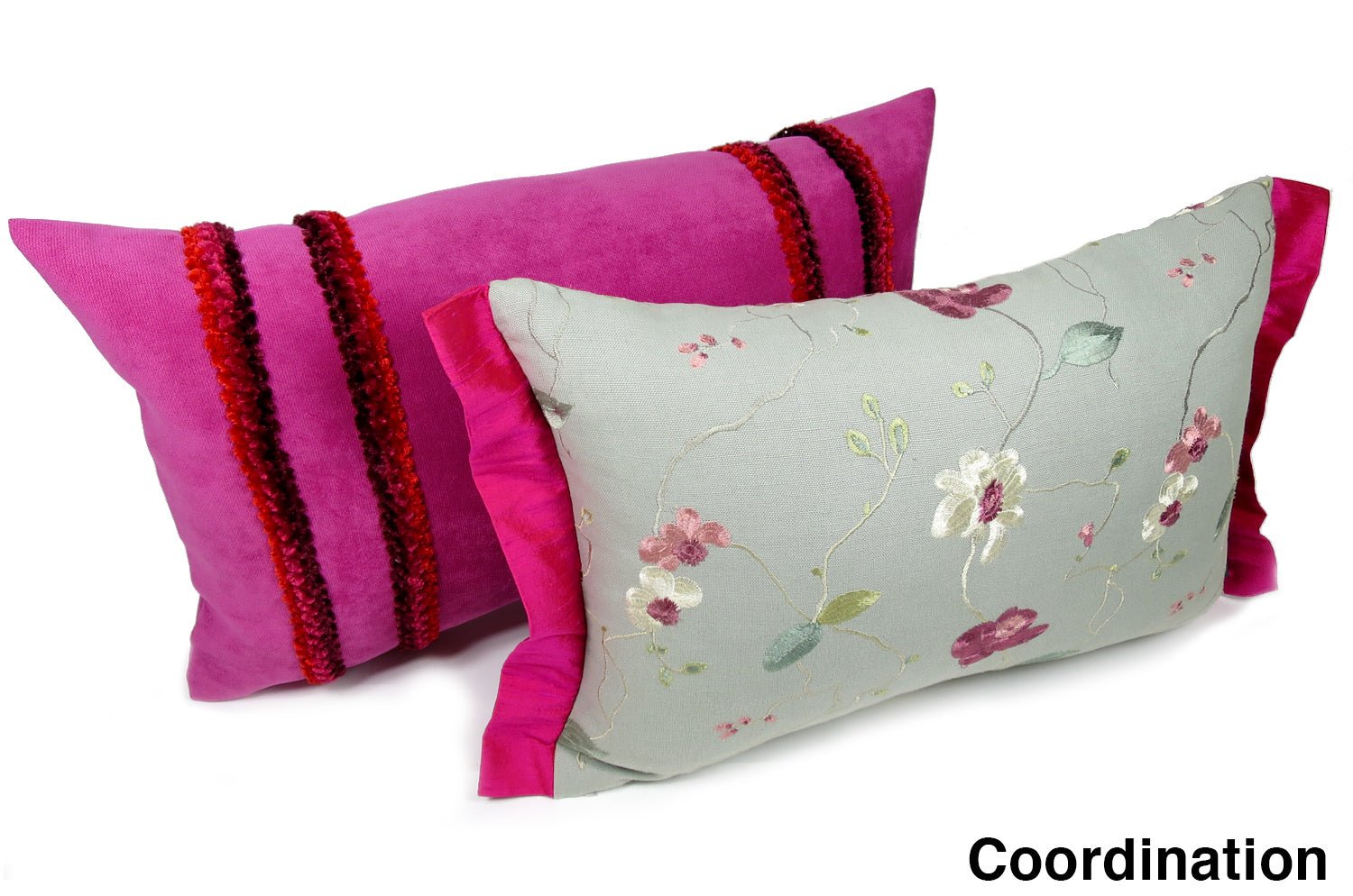 The Pink Soft Suede ピンクソフトスエード サイドラインクッション 50×30cm 中材付 - HOUSE OF JAPAN Shop