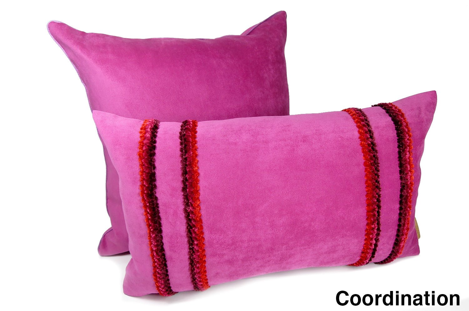 The Pink Soft Suede ピンクソフトスエード サイドラインクッション 50×30cm 中材付 - HOUSE OF JAPAN Shop