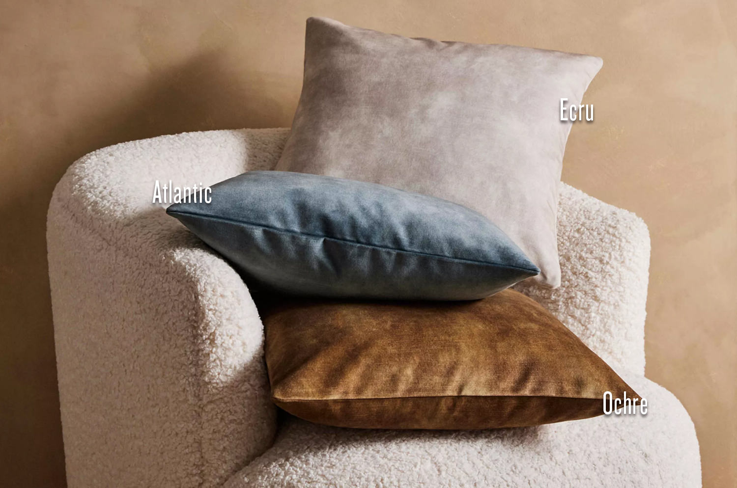 The PrintedVelvet プリントベルベット クッションカバー (Ecru) 50×50cm - HOUSE OF JAPAN Shop