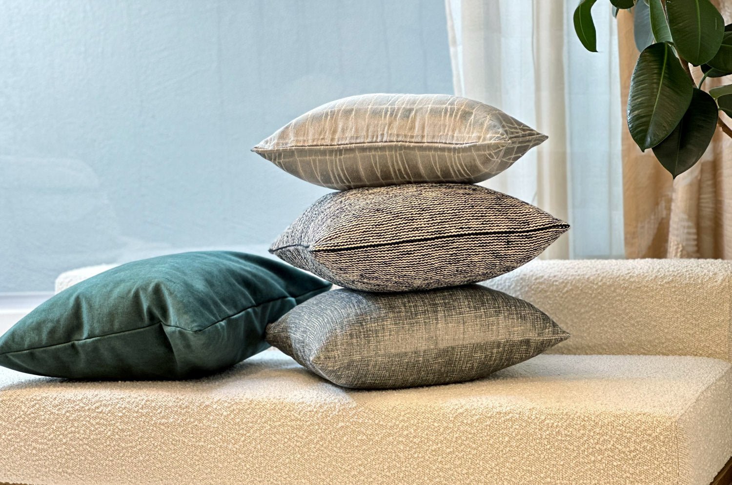 The PrintedVelvet プリントベルベット クッションカバー (Emerald) 50×50cm - HOUSE OF JAPAN Shop