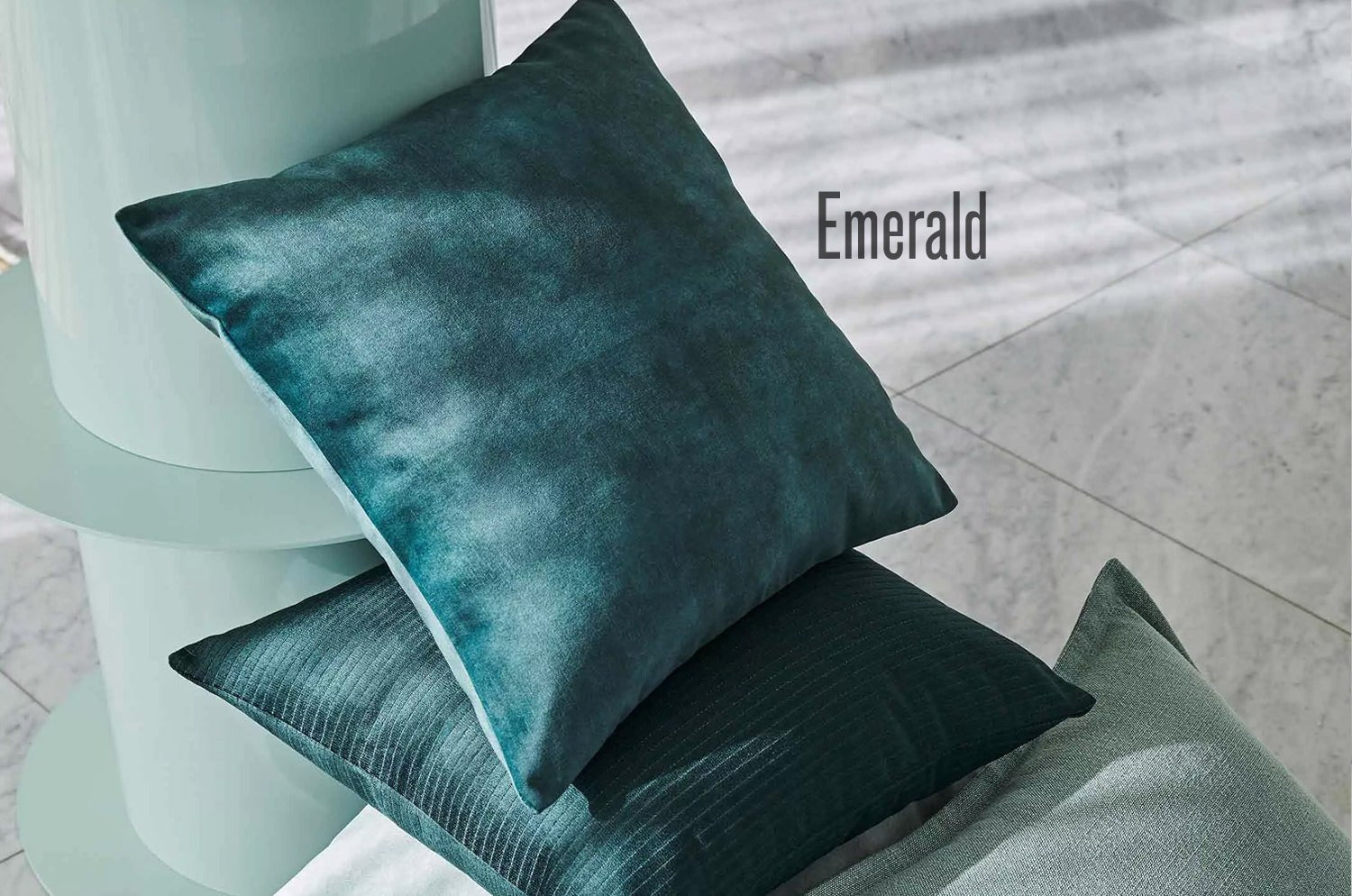 The PrintedVelvet プリントベルベット クッションカバー (Emerald) 50×50cm - HOUSE OF JAPAN Shop