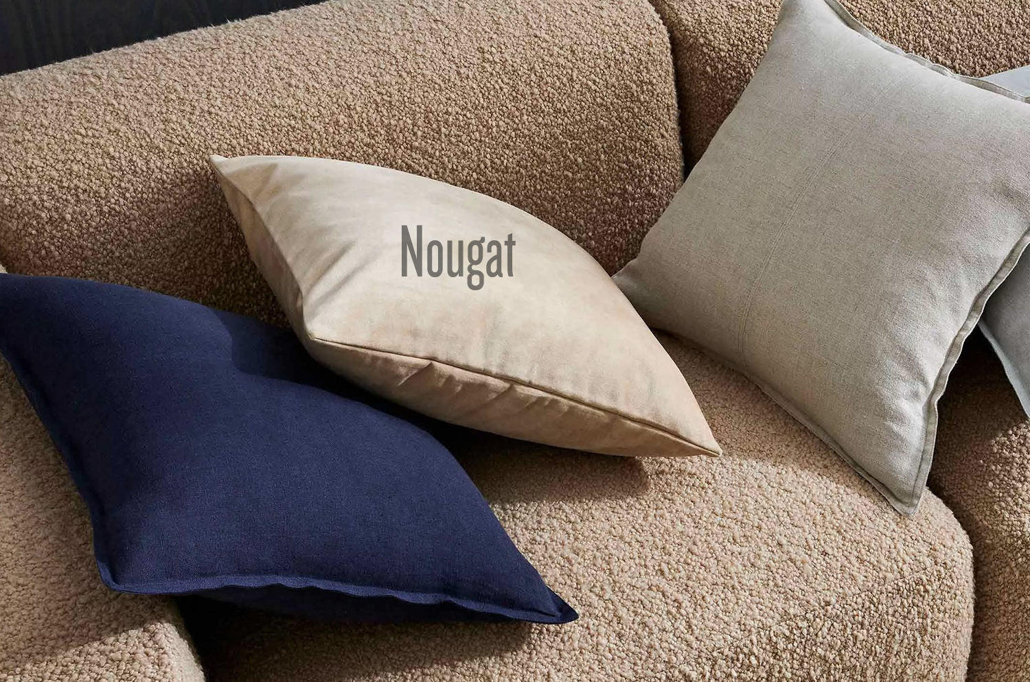 The PrintedVelvet プリントベルベット クッションカバー (Nougat) 50×50cm - HOUSE OF JAPAN Shop