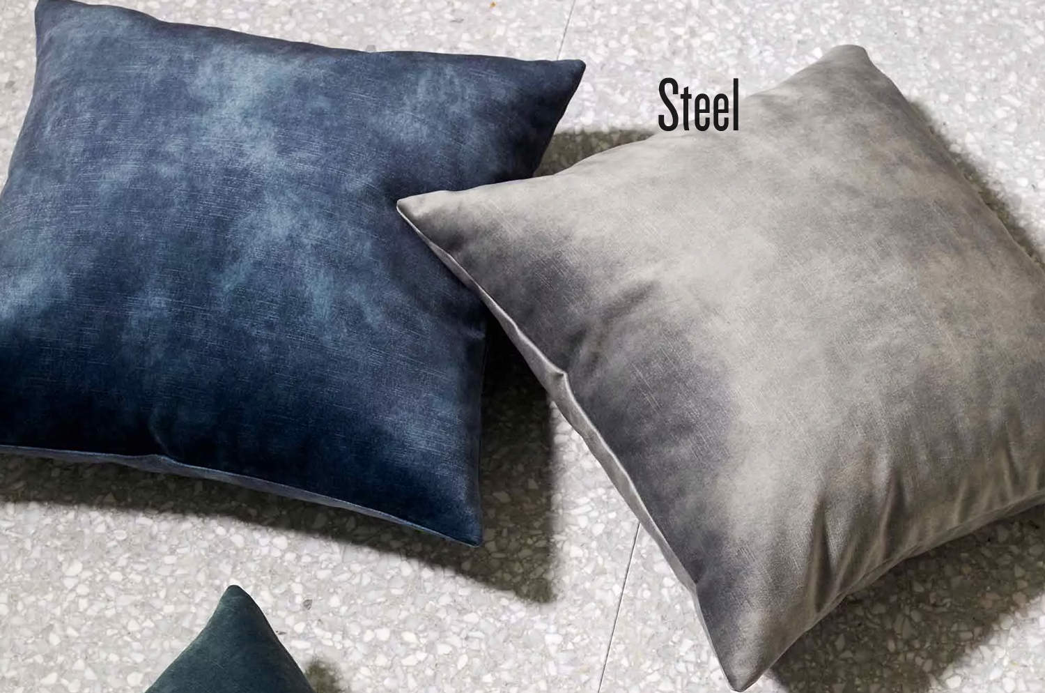 The PrintedVelvet プリントベルベット クッションカバー (Steel) 50×50cm - HOUSE OF JAPAN Shop