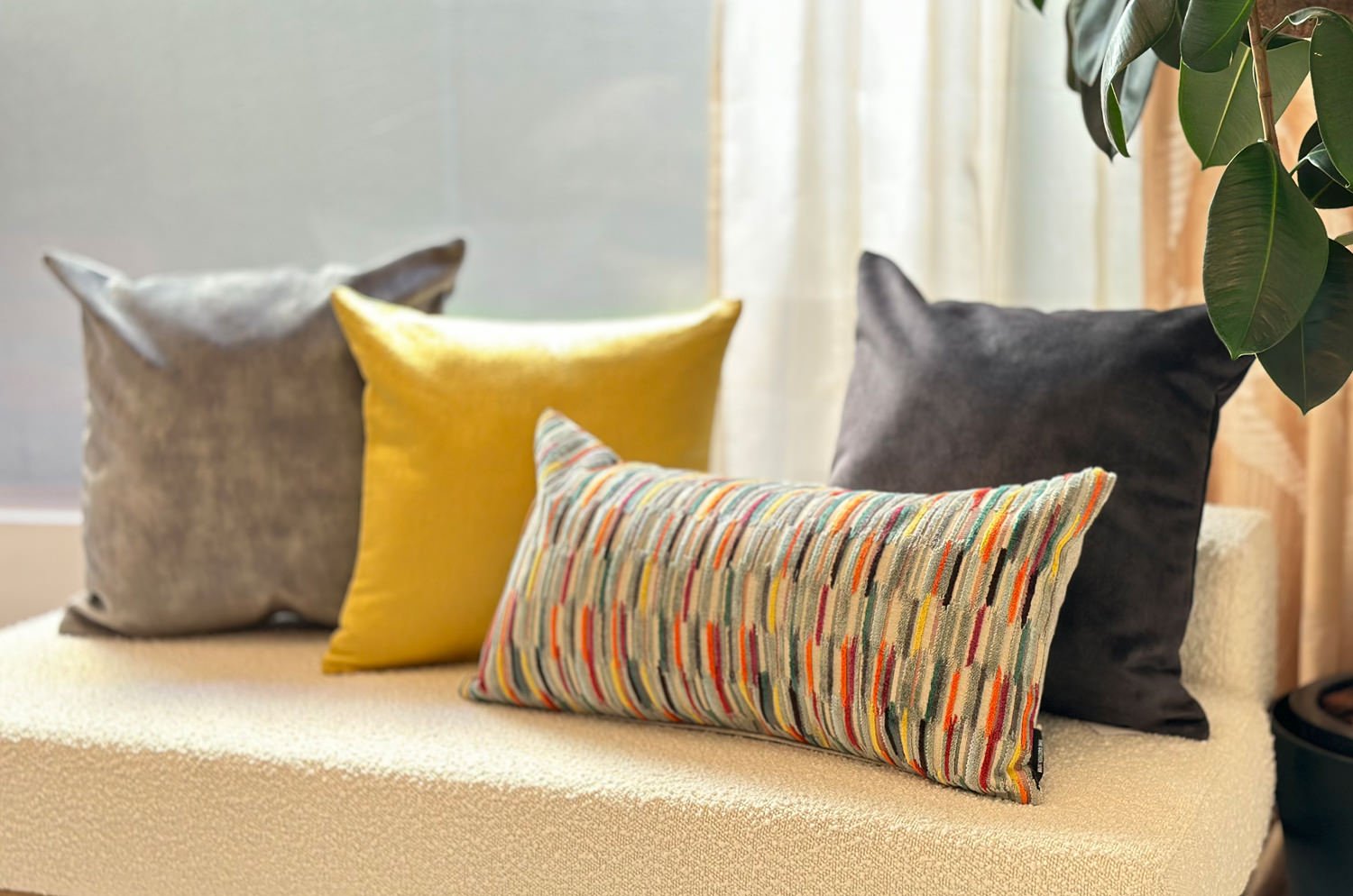 The PrintedVelvet プリントベルベット クッションカバー (Steel) 50×50cm - HOUSE OF JAPAN Shop