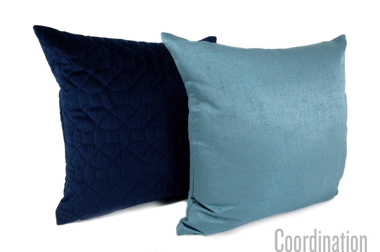 The Quilted シルクタッチ幾何学キルト クッションカバー Atlantic 45×45cm - HOUSE OF JAPAN Shop