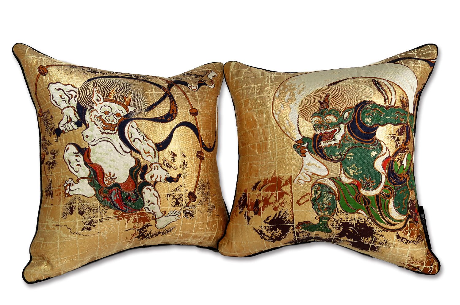 The Raijin 雷神図 西陣織 クッション 32×32cm 中材付 - HOUSE OF JAPAN Shop