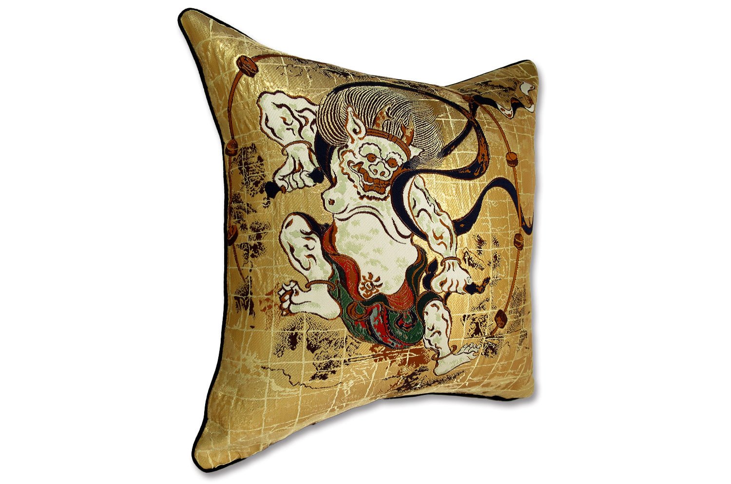 The Raijin 雷神図 西陣織 クッション 32×32cm 中材付 - HOUSE OF JAPAN Shop