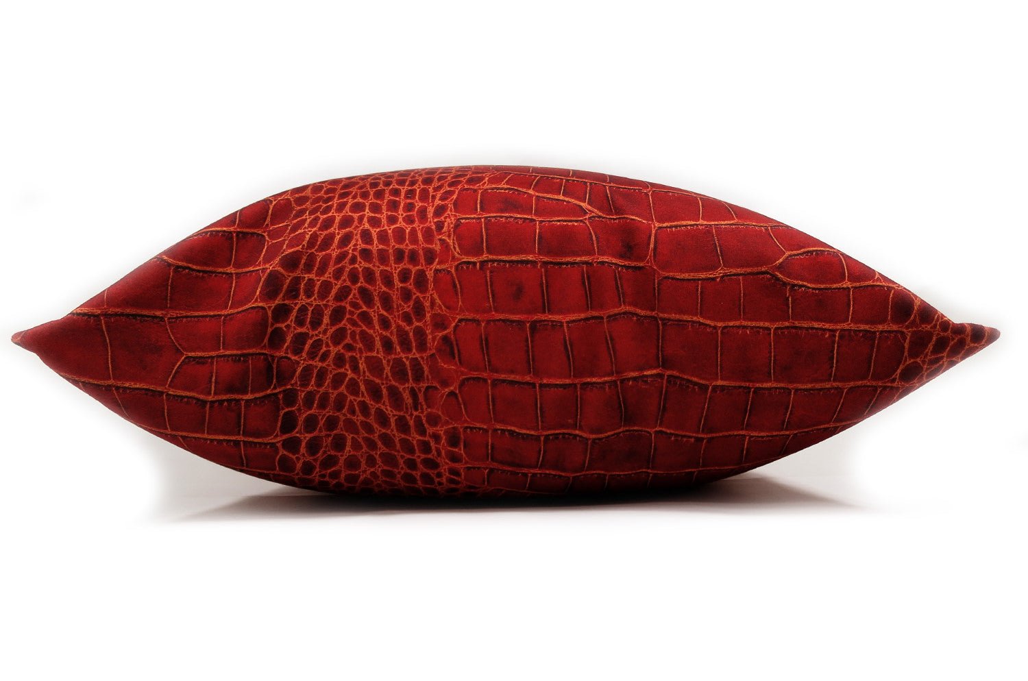 The Reddishbrown Crocodile スペイン製 起毛スエード調 クロコダイル柄クッションカバー レディッシュブラウン 50×50cm - HOUSE OF JAPAN Shop