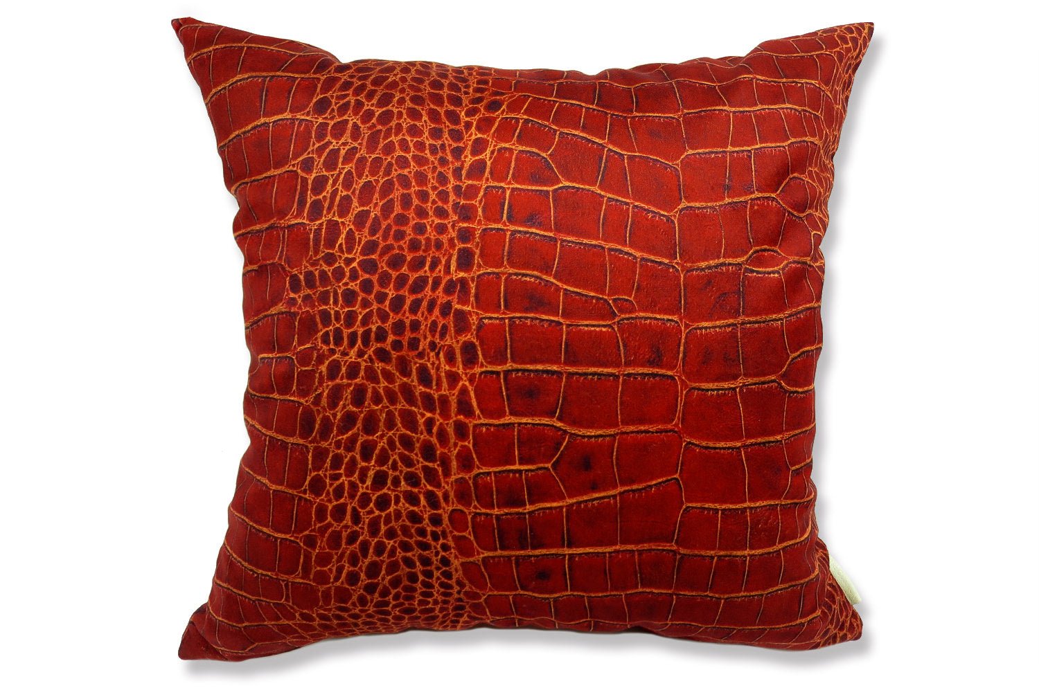 The Reddishbrown Crocodile スペイン製 起毛スエード調 クロコダイル柄クッションカバー レディッシュブラウン 50×50cm - HOUSE OF JAPAN Shop