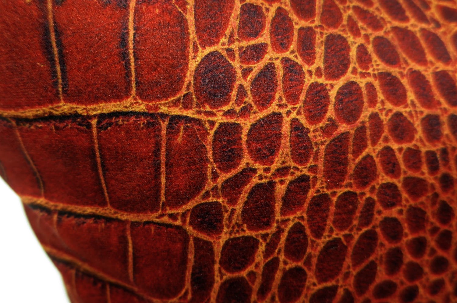 The Reddishbrown Crocodile スペイン製 起毛スエード調 クロコダイル柄クッションカバー レディッシュブラウン 50×50cm - HOUSE OF JAPAN Shop