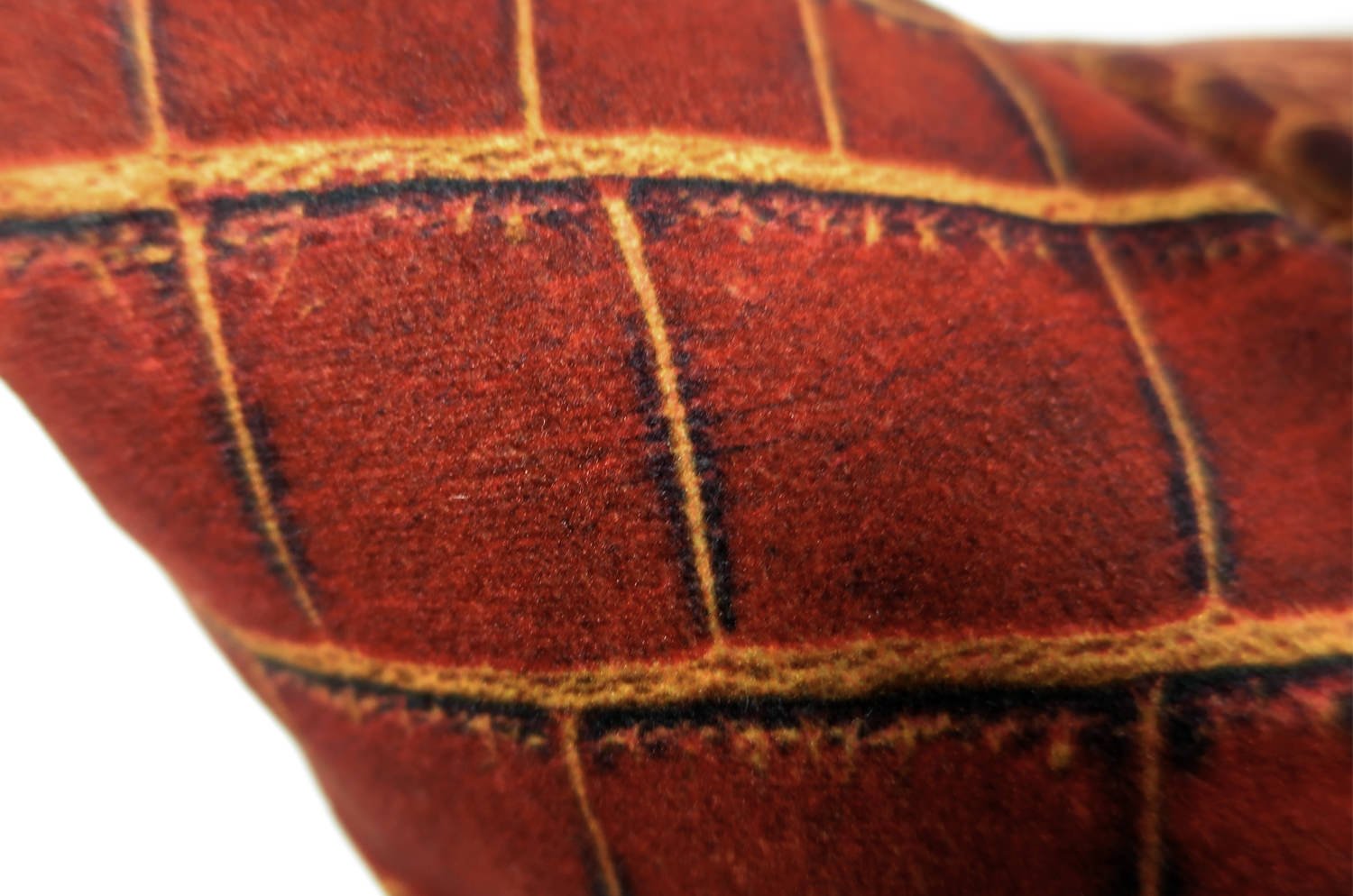 The Reddishbrown Crocodile スペイン製 起毛スエード調 クロコダイル柄クッションカバー レディッシュブラウン 50×50cm - HOUSE OF JAPAN Shop