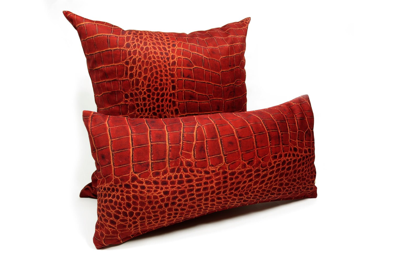 The Reddishbrown Crocodile スペイン製 起毛スエード調 クロコダイル柄クッションカバー レディッシュブラウン 50×50cm - HOUSE OF JAPAN Shop