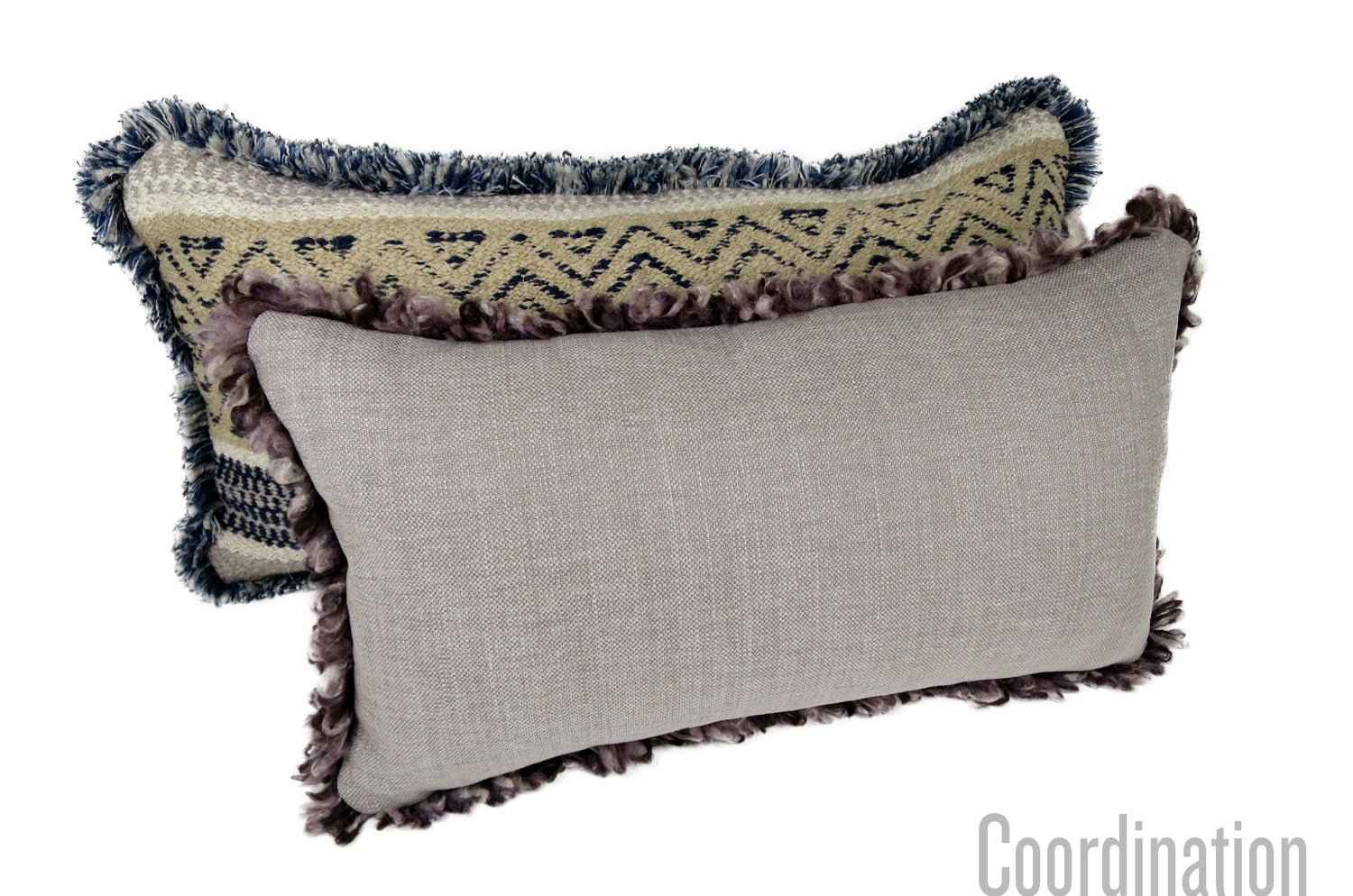 The Romo ふわふわフリンジ リネンコットンクッション 49×28cm 中材付 - HOUSE OF JAPAN Shop