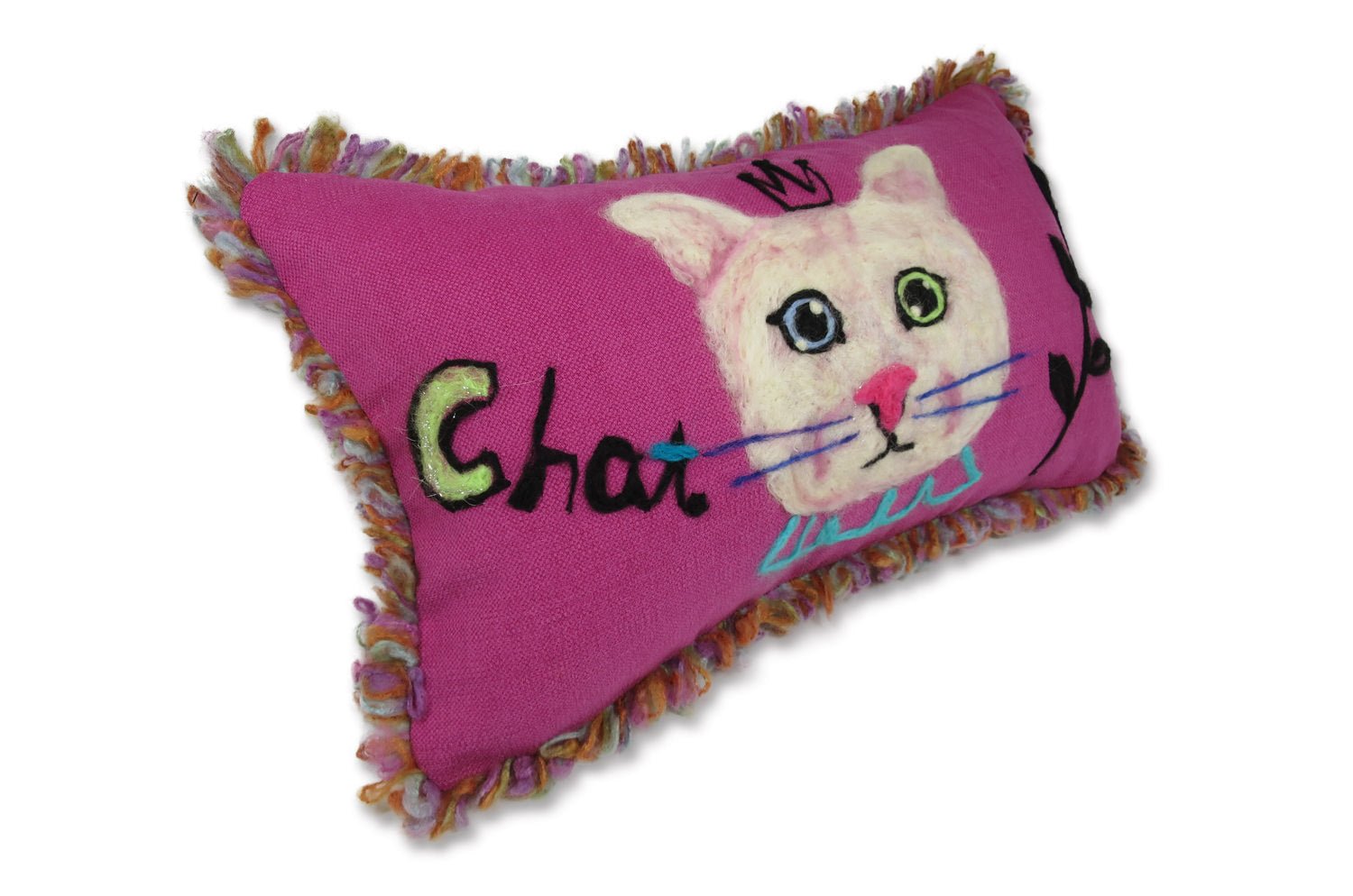 The ROMO 癒されレタードメッセージクッション(Chat) ハンドメイド 49(53)×29(33)cm 中材付 - HOUSE OF JAPAN Shop