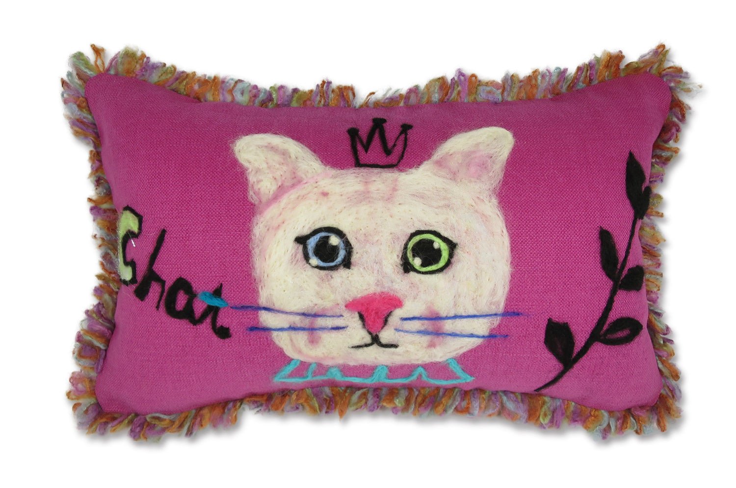 The ROMO 癒されレタードメッセージクッション(Chat) ハンドメイド 49(53)×29(33)cm 中材付 - HOUSE OF JAPAN Shop