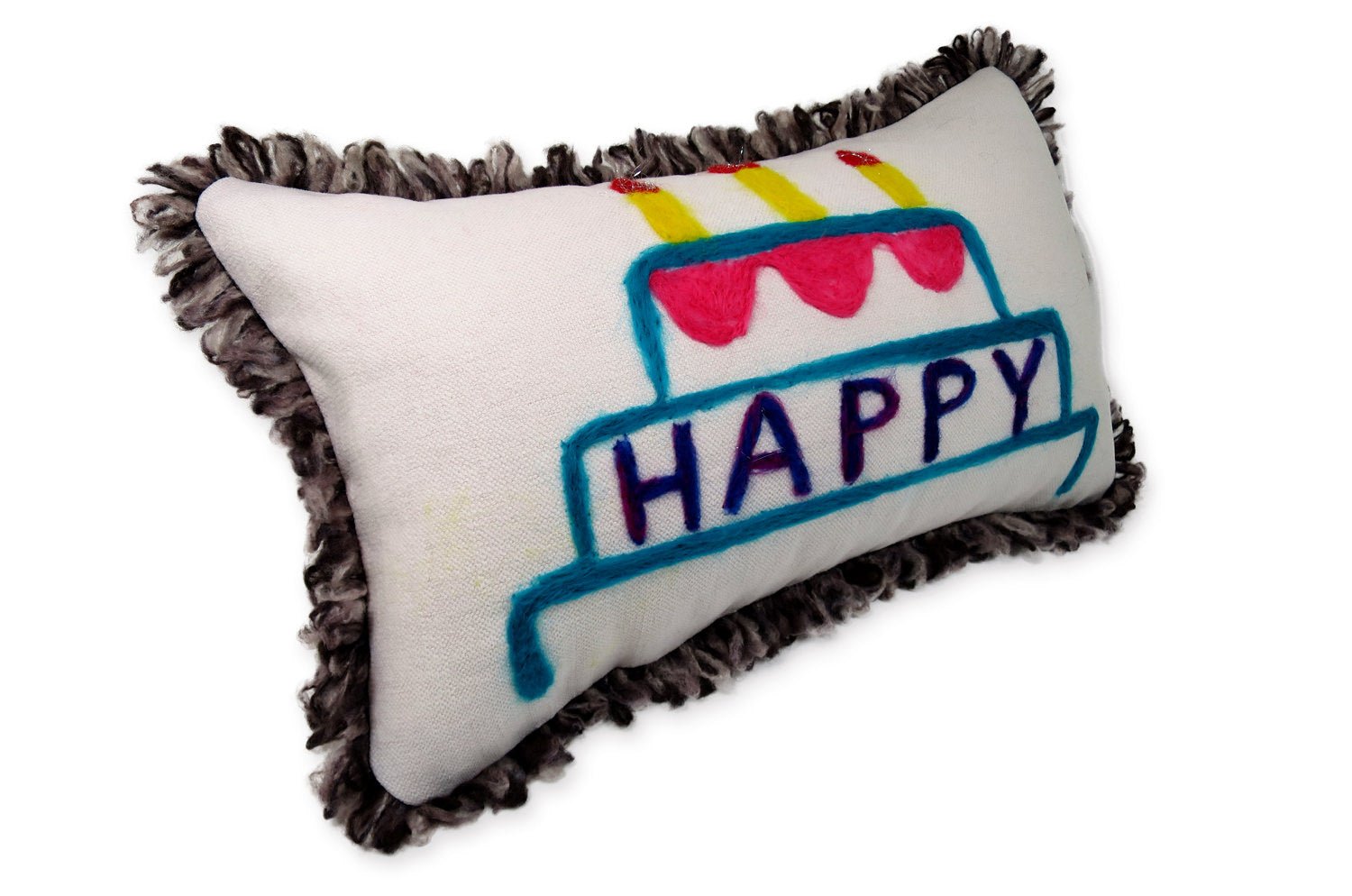 The ROMO 癒されレタードメッセージクッション(Happy CAKE) ハンドメイド 49(53)×29(33)cm 中材付 - HOUSE OF JAPAN Shop