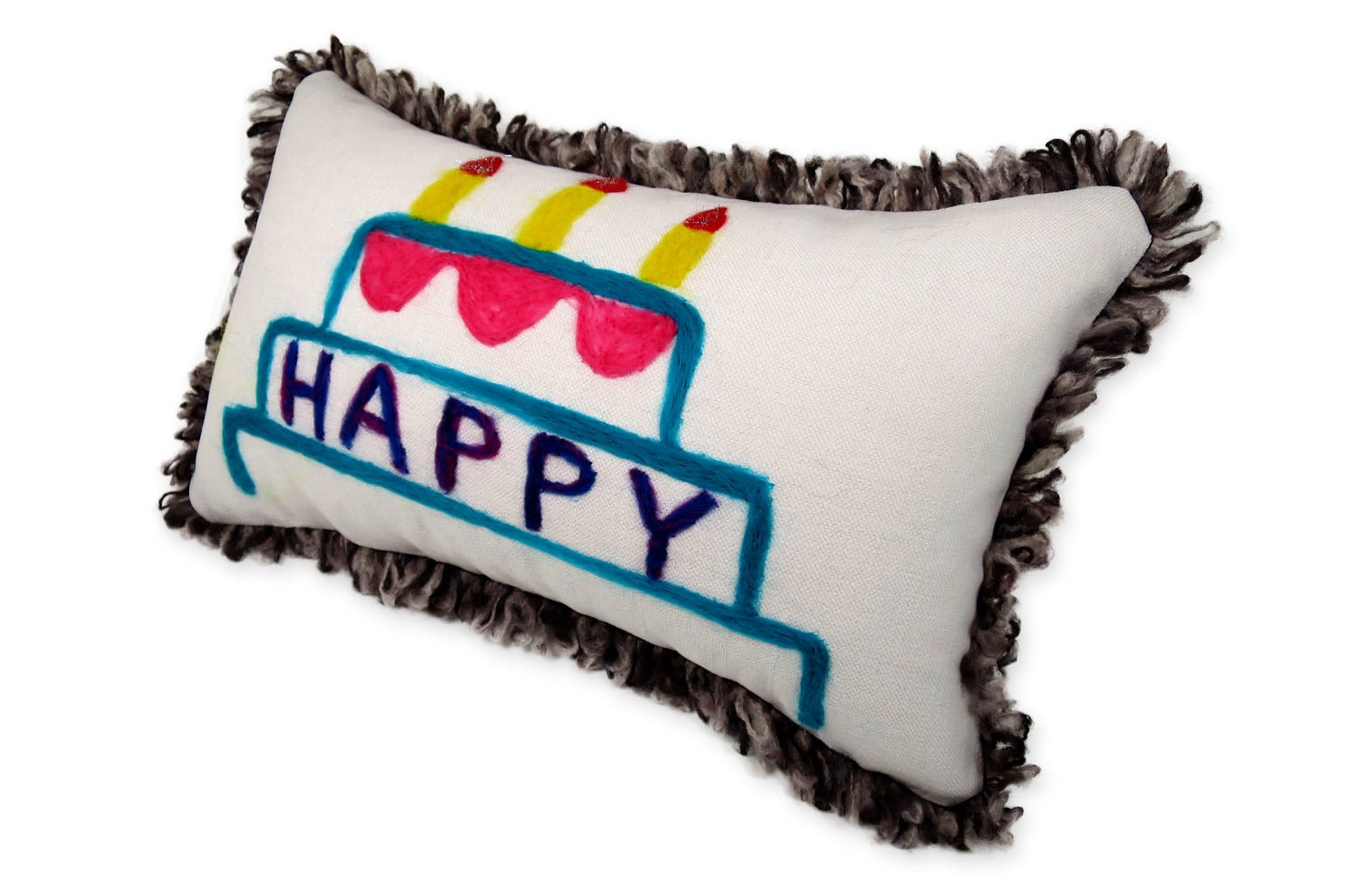 The ROMO 癒されレタードメッセージクッション(Happy CAKE) ハンドメイド 49(53)×29(33)cm 中材付 - HOUSE OF JAPAN Shop
