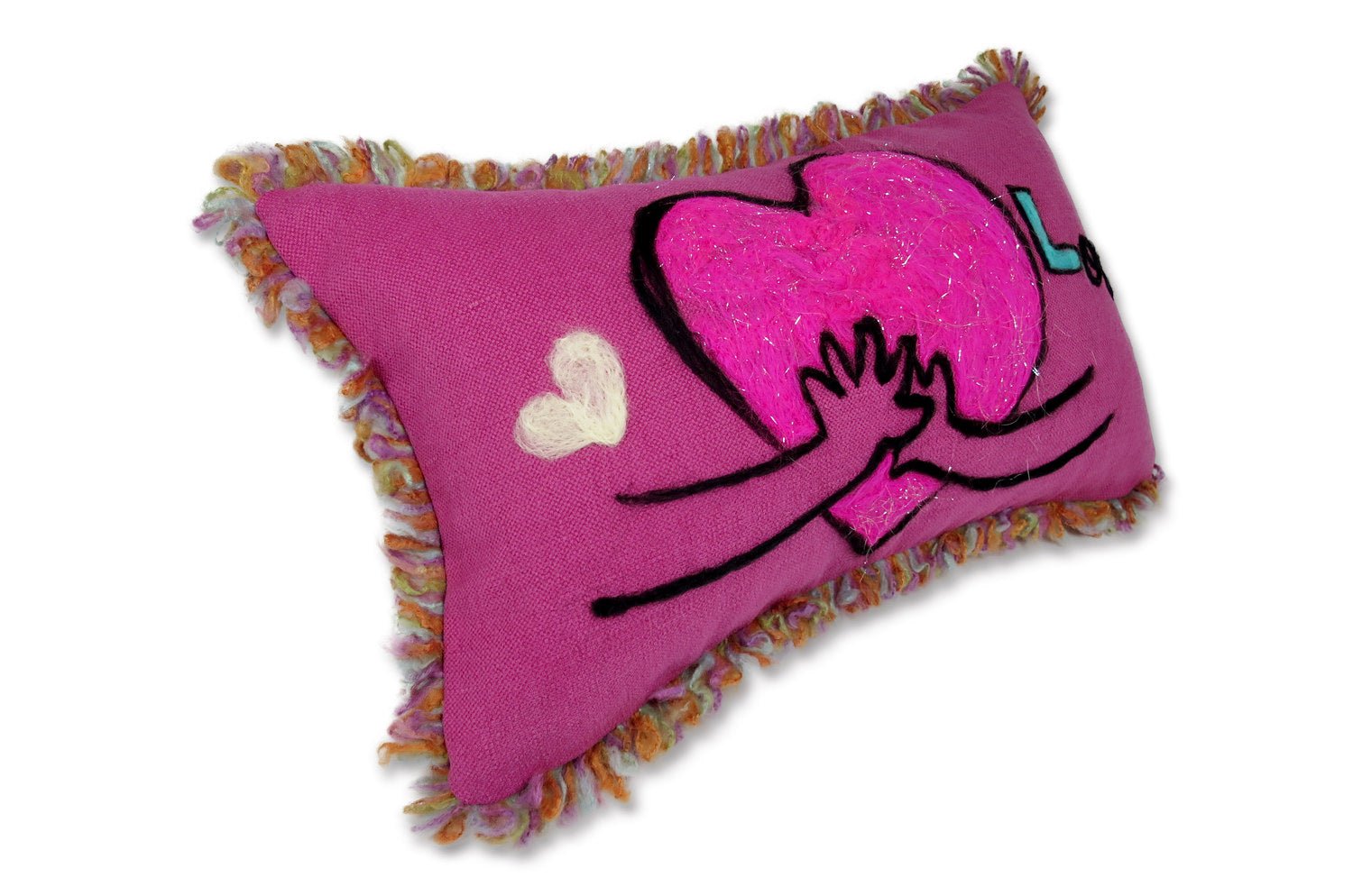 The ROMO 癒されレタードメッセージクッション(Heart Hug) ハンドメイド 49(53)×29(33)cm 中材付 - HOUSE OF JAPAN Shop