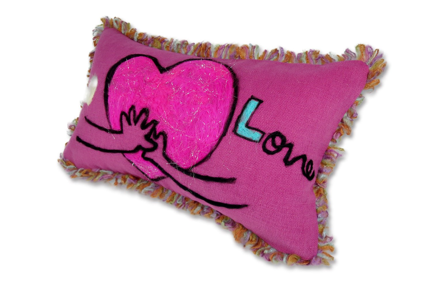 The ROMO 癒されレタードメッセージクッション(Heart Hug) ハンドメイド 49(53)×29(33)cm 中材付 - HOUSE OF JAPAN Shop