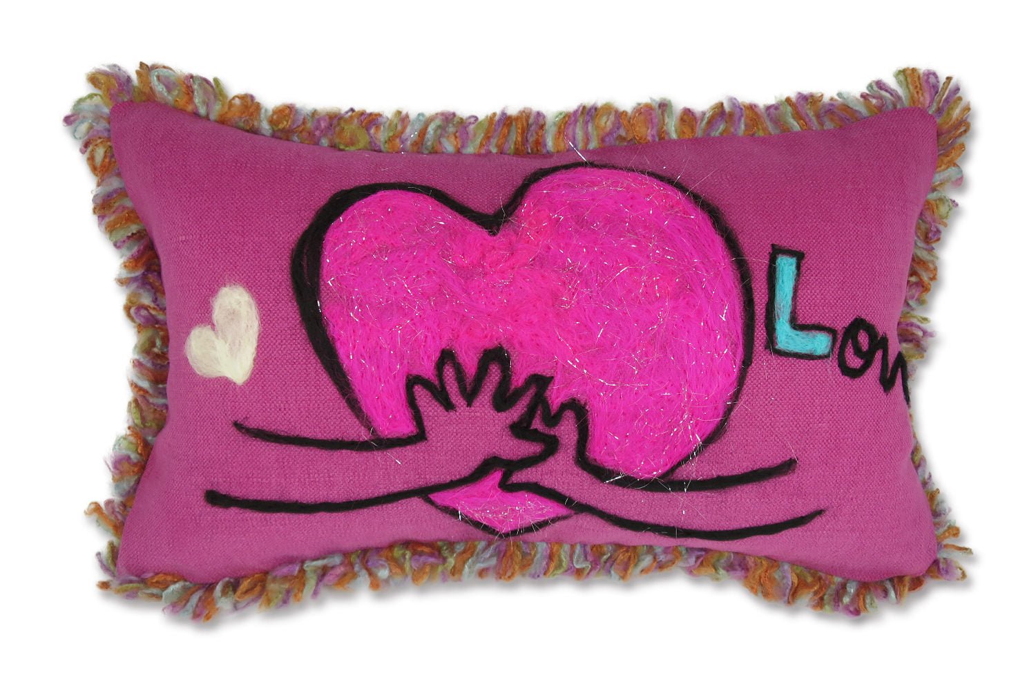 The ROMO 癒されレタードメッセージクッション(Heart Hug) ハンドメイド 49(53)×29(33)cm 中材付 - HOUSE OF JAPAN Shop