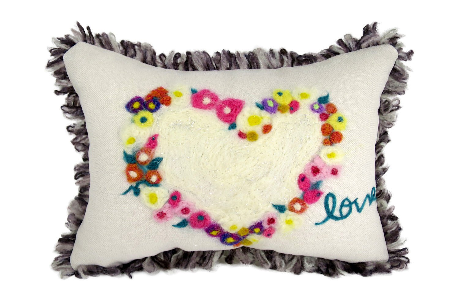 The ROMO 癒されレタードメッセージクッション(heartflower) ハンドメイド 38(44)×28(34)cm 中材付 - HOUSE OF JAPAN Shop