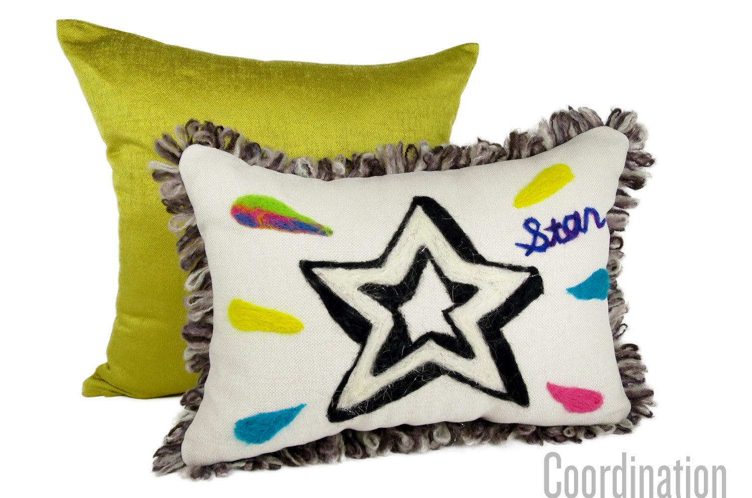 The ROMO 癒されレタードメッセージクッション(star) ハンドメイド 38(44)×28(34)cm 中材付 - HOUSE OF JAPAN Shop