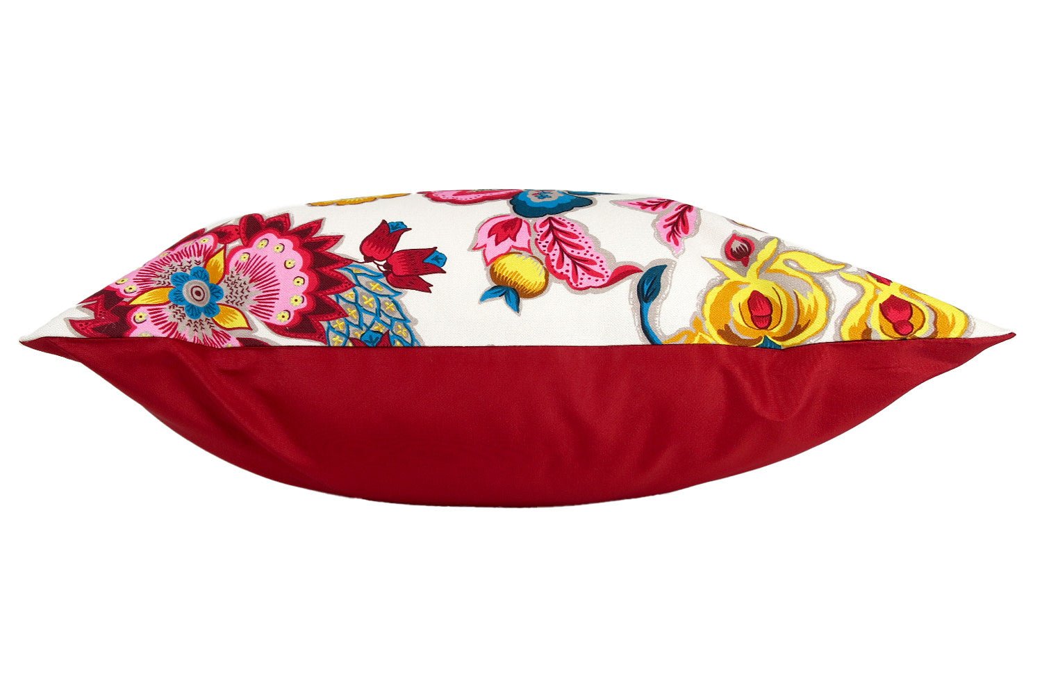 The ROMY ロミー オリエンタルフラワー クッションカバー (ホワイトレッド) 45×45cm - HOUSE OF JAPAN Shop