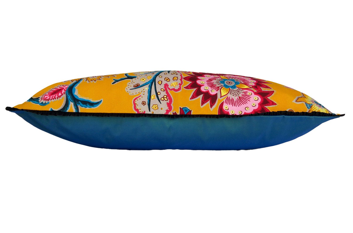 The ROMY ロミー オリエンタルフラワー 横長クッション (ゴールデンイエロー) 50×30cm 中材付 - HOUSE OF JAPAN Shop