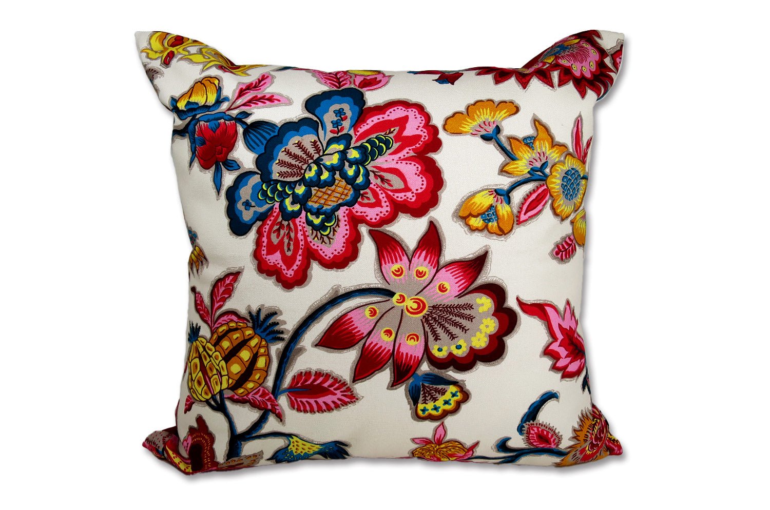 The ROMY ロミー オリエンタルフラワー クッションカバー (ホワイトレッド) 50×50cm - HOUSE OF JAPAN Shop