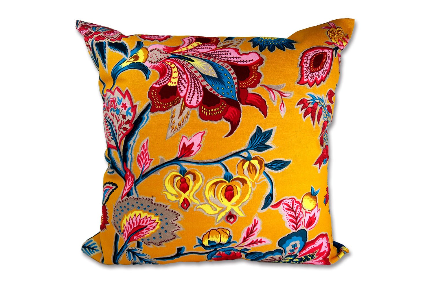 The ROMY ロミー オリエンタルフラワー クッションカバー (ゴールデンイエロー) 50×50cm - HOUSE OF JAPAN Shop