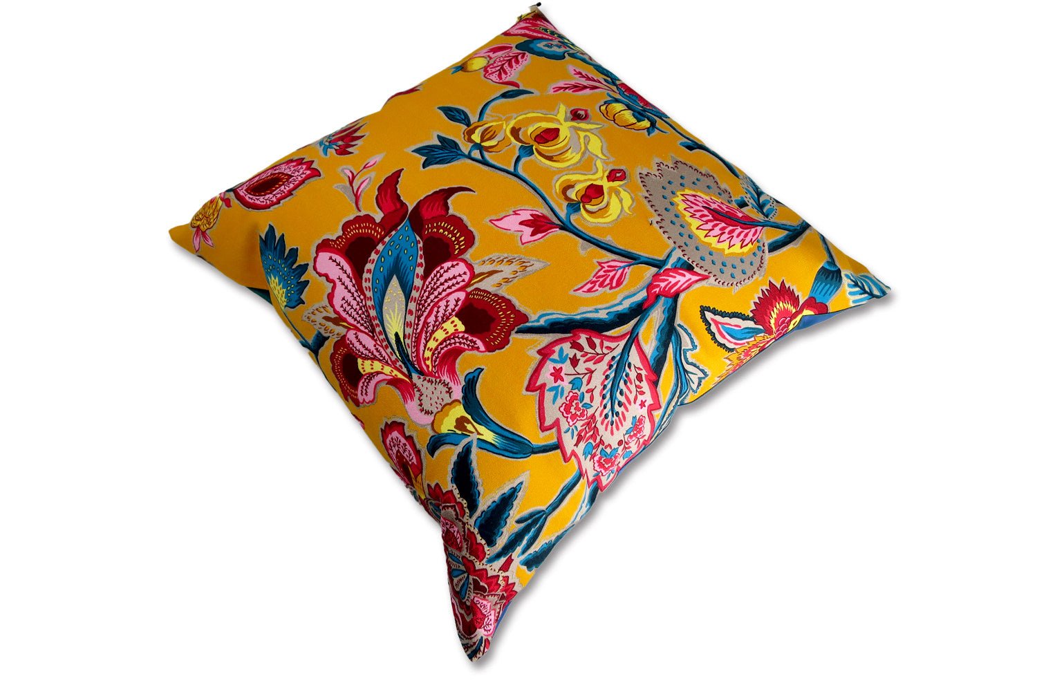 The ROMY ロミー オリエンタルフラワー クッションカバー (ゴールデンイエロー) 50×50cm - HOUSE OF JAPAN Shop