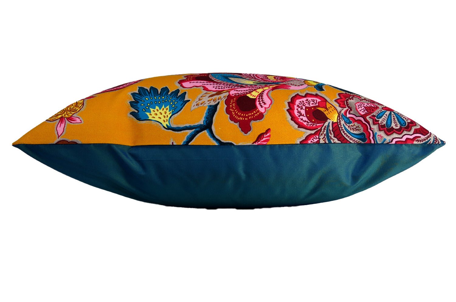 The ROMY ロミー オリエンタルフラワー クッションカバー (ゴールデンイエロー) 50×50cm - HOUSE OF JAPAN Shop