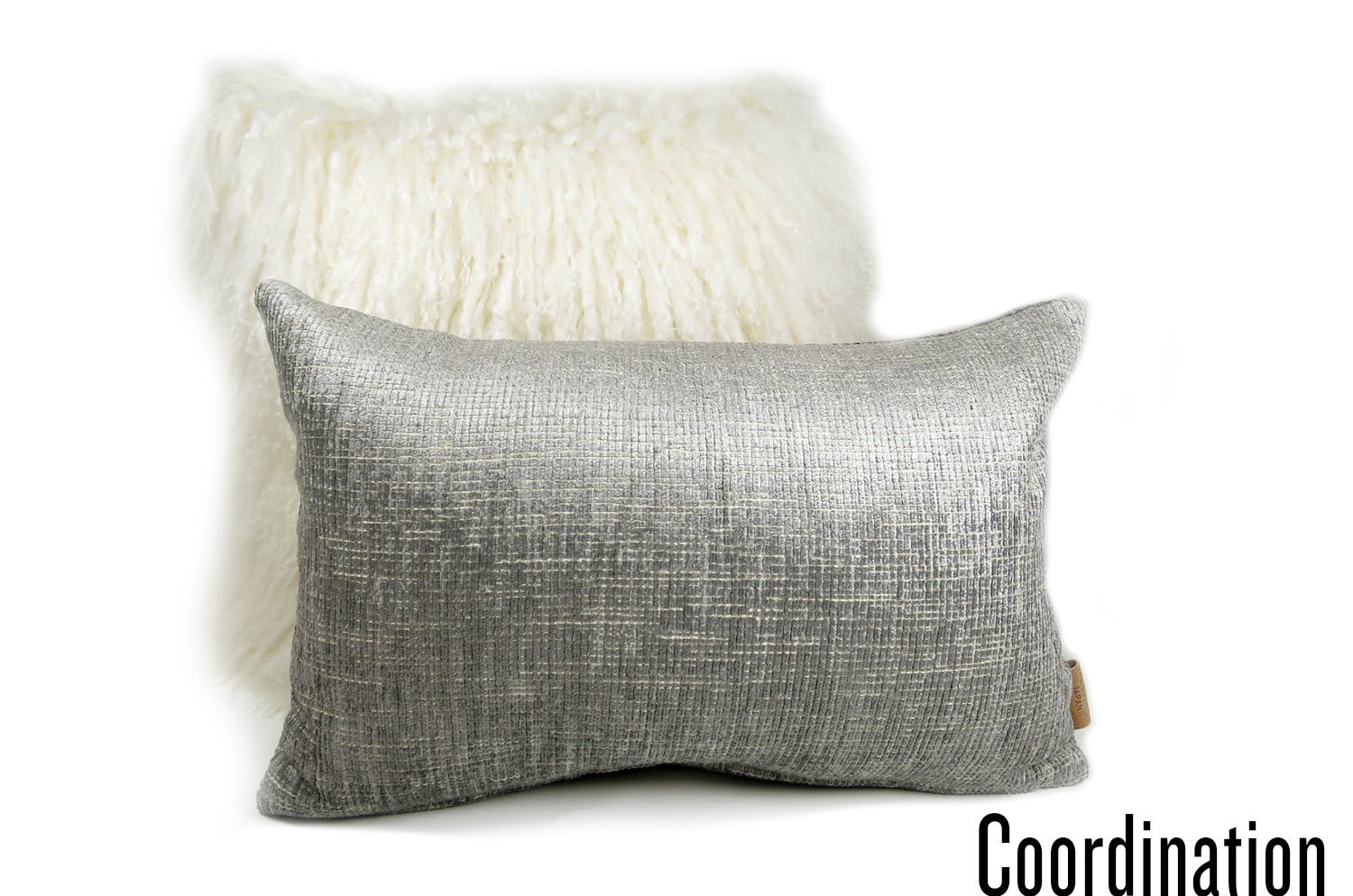 The ROUEN アルマーニカーザ ルーアン ジャカードベルベットクッション(シルバー) 45×30cm 中材付 - HOUSE OF JAPAN Shop