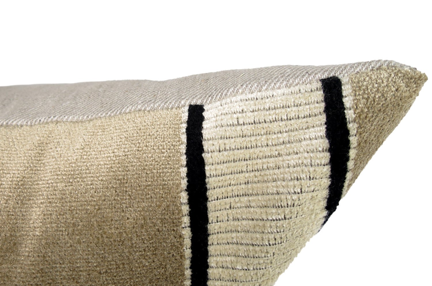 The Royal jacquard Stripe ロイヤルジャガードストライプクッション(NATUREL) 65×40cm 中材付 - HOUSE OF JAPAN Shop