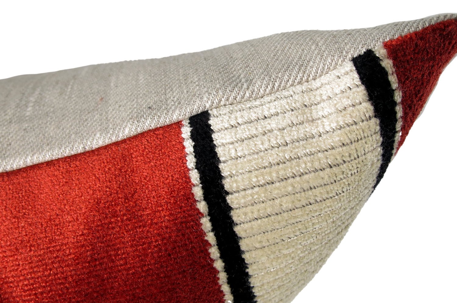 The Royal jacquard Stripe ロイヤルジャガードストライプクッション(TERRA) 65×40cm 中材付 - HOUSE OF JAPAN Shop