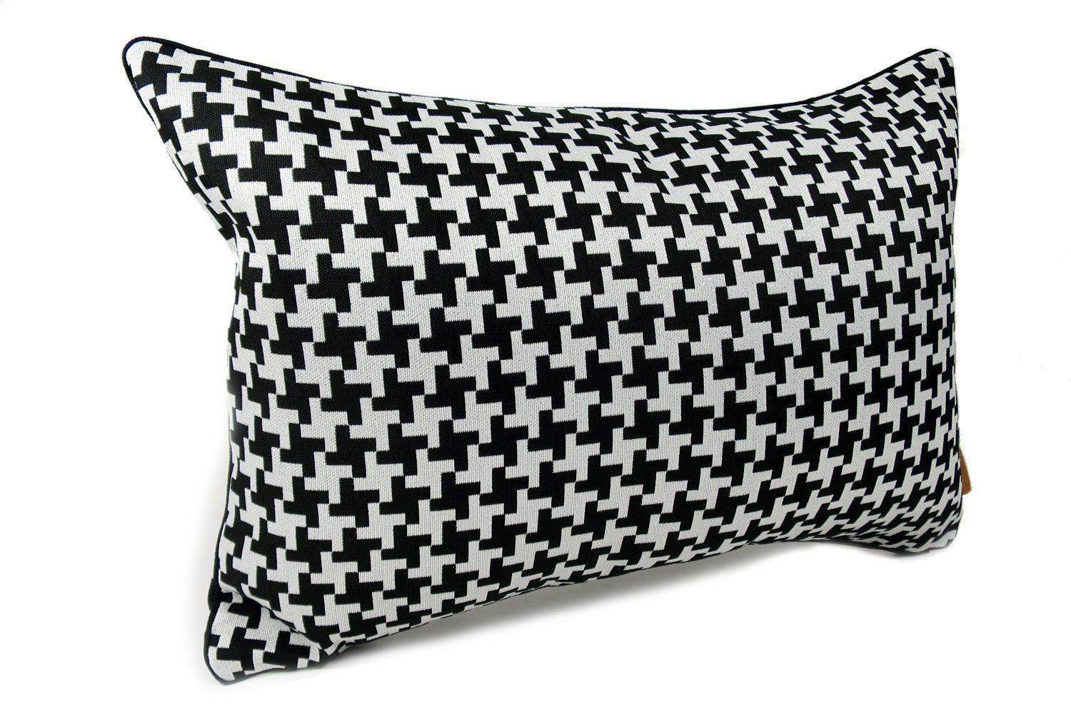 The Seamless Pattern シームレス千鳥格子柄 クッション パイピング付 ブラック ラメシルバー 45×30cm 中材付 - HOUSE OF JAPAN Shop