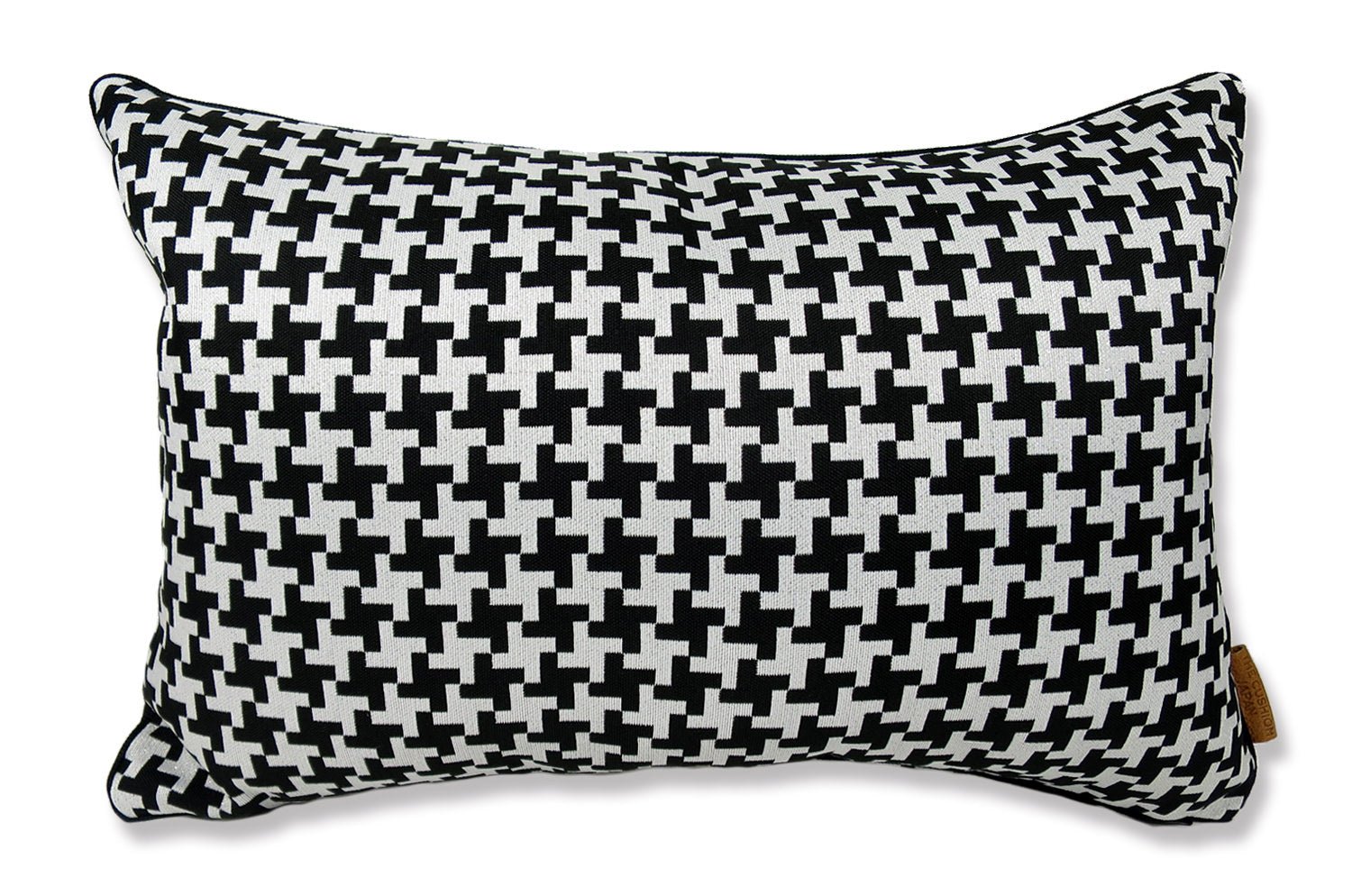 The Seamless Pattern シームレス千鳥格子柄 クッション パイピング付 ブラック ラメシルバー 45×30cm 中材付 - HOUSE OF JAPAN Shop