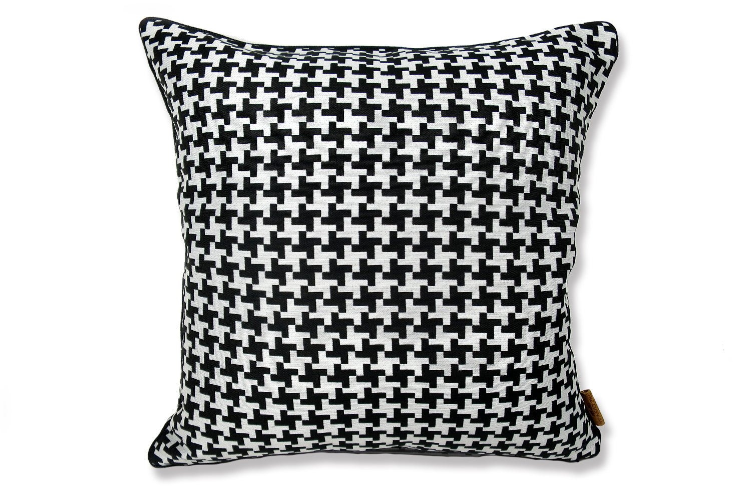 The Seamless Pattern シームレス千鳥格子柄 クッションカバーパイピング付 ブラック ラメシルバー 45×45cm - HOUSE OF JAPAN Shop