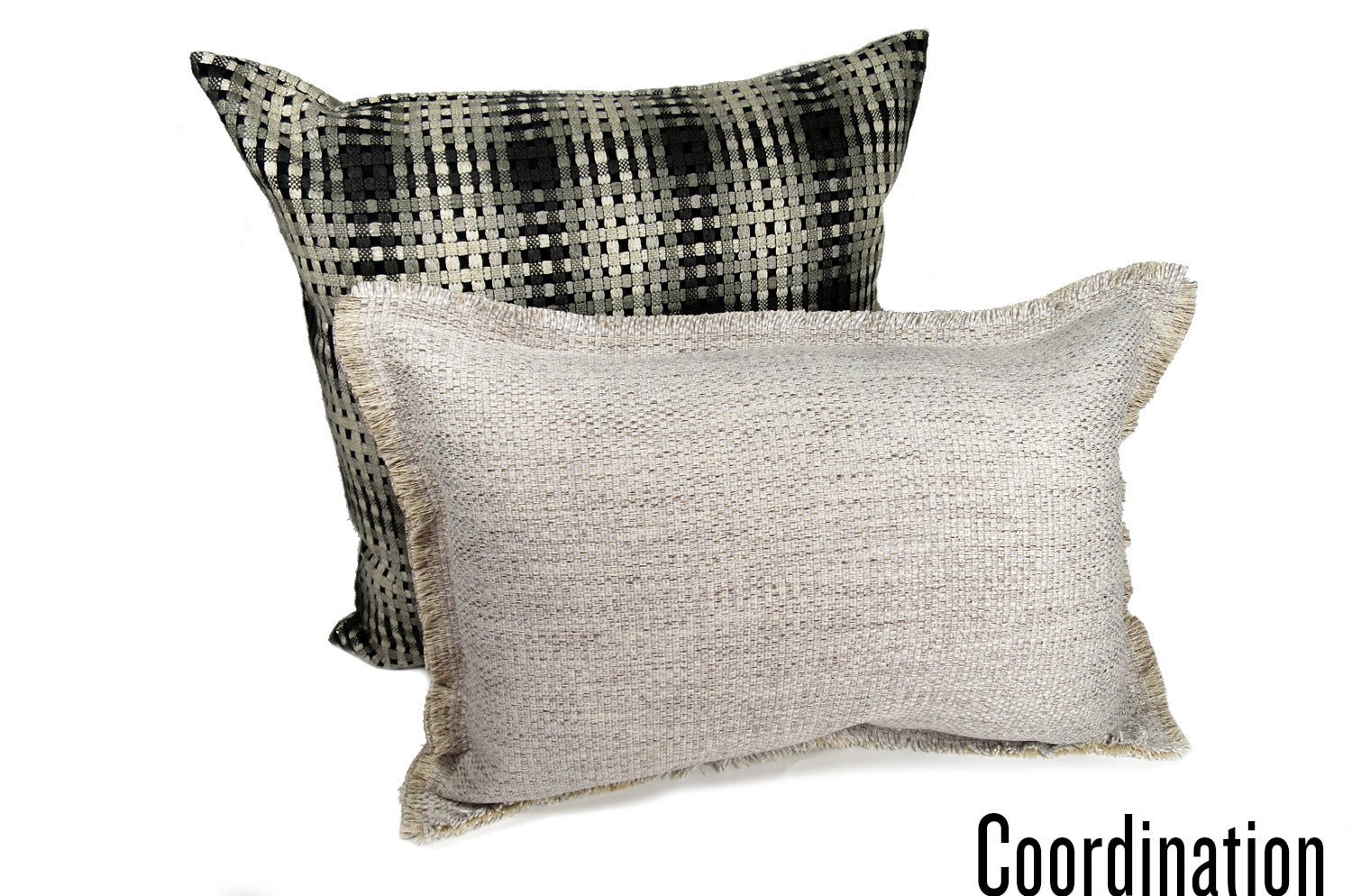 The Shaggy シャギーフリンジクッション グレージュミックス 45(48)×30(33)cm 中材付 - HOUSE OF JAPAN Shop