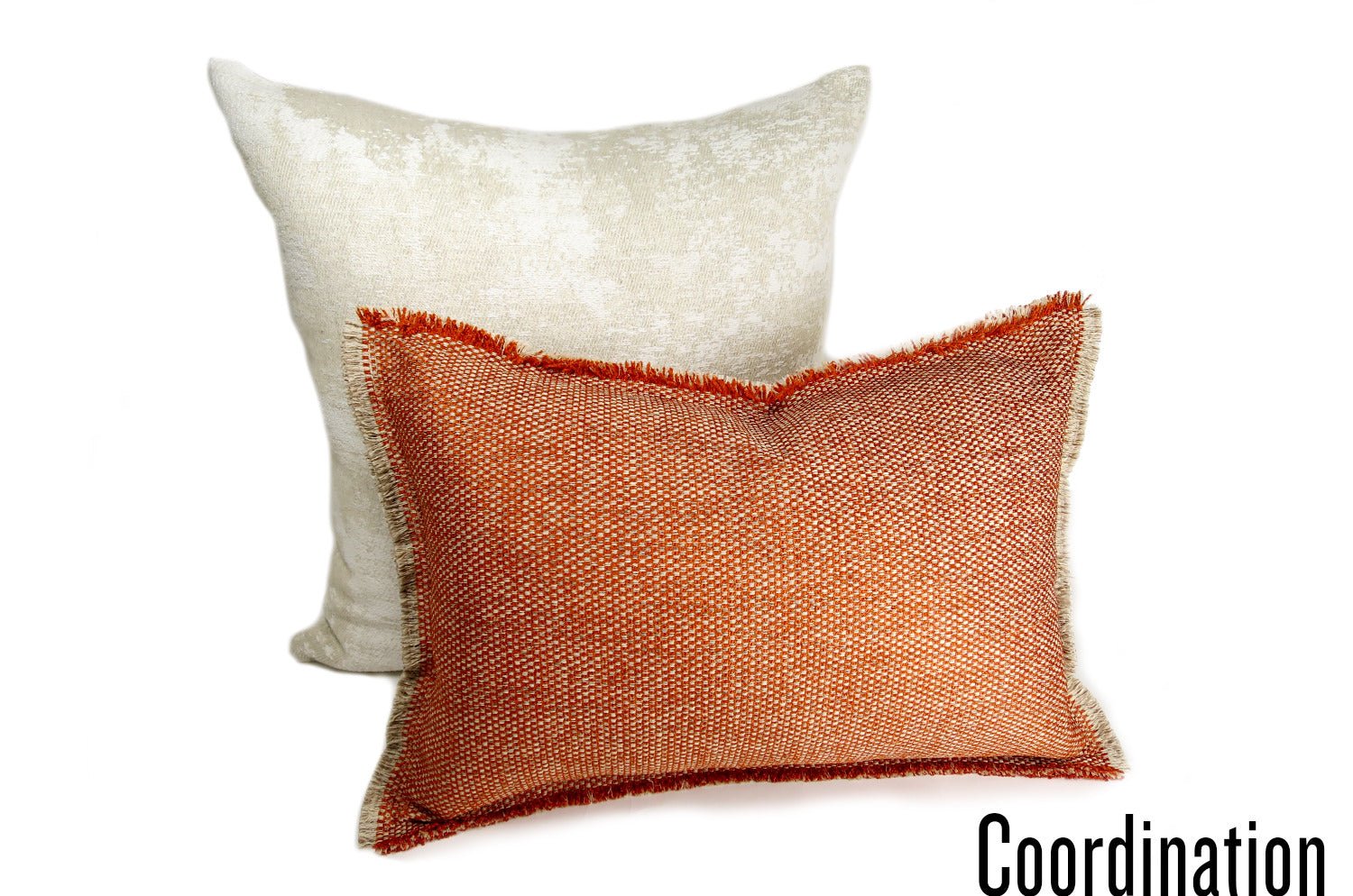 The Shaggy シャギーフリンジ横長クッション オレンジミックス 45(48)×30(33)cm 中材付 - HOUSE OF JAPAN Shop