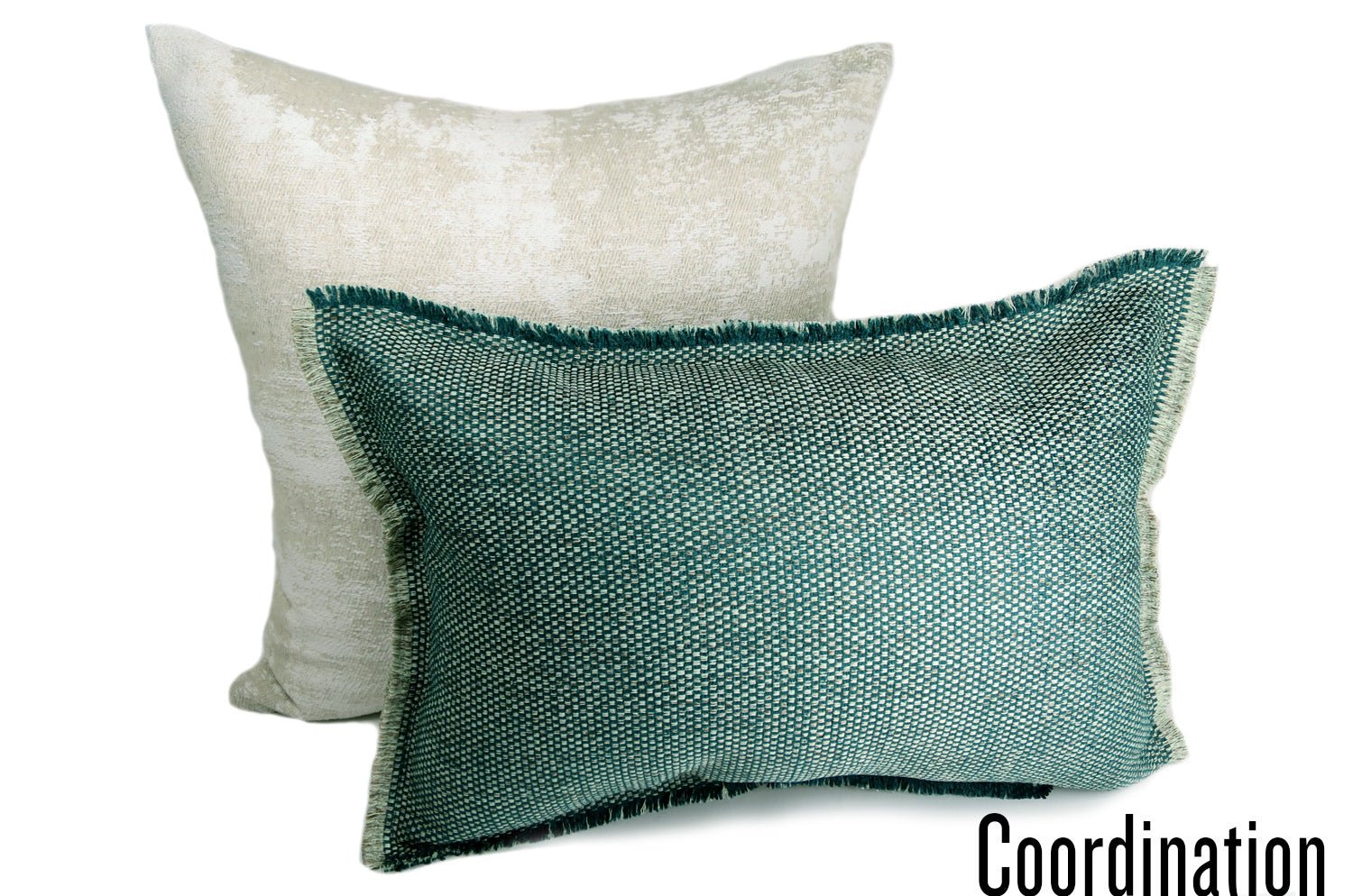 The Shaggy シャギーフリンジ横長クッション グリーンミックス 45(48)×30(33)cm 中材付 - HOUSE OF JAPAN Shop