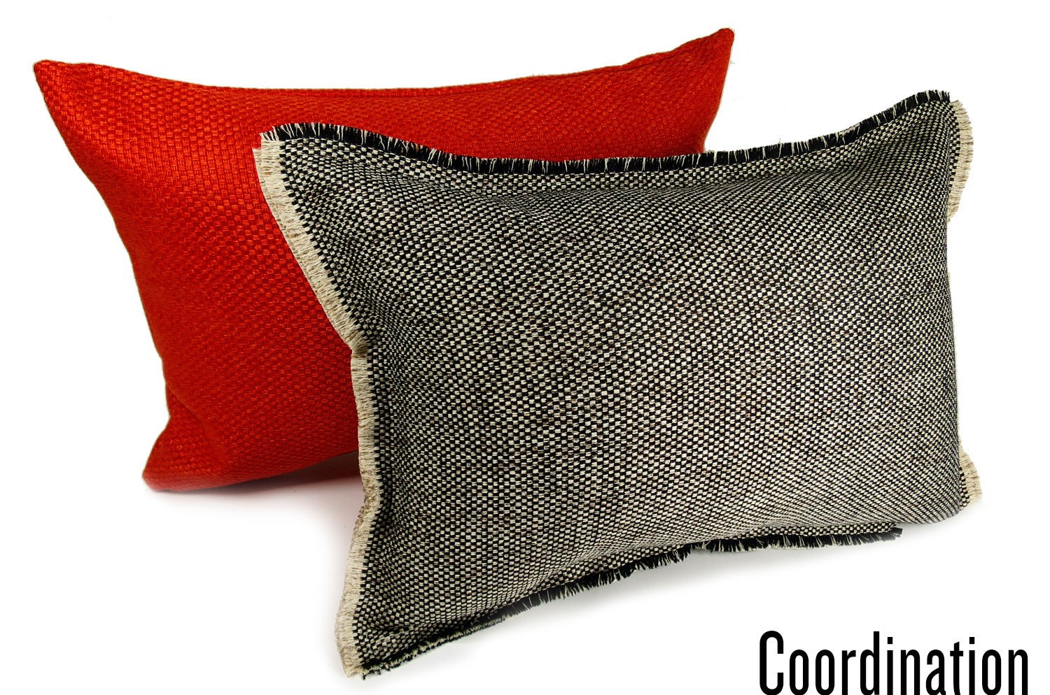 The Shaggy シャギーフリンジ横長クッション ブラックミックス 45(48)×30(33)cm 中材付 - HOUSE OF JAPAN Shop