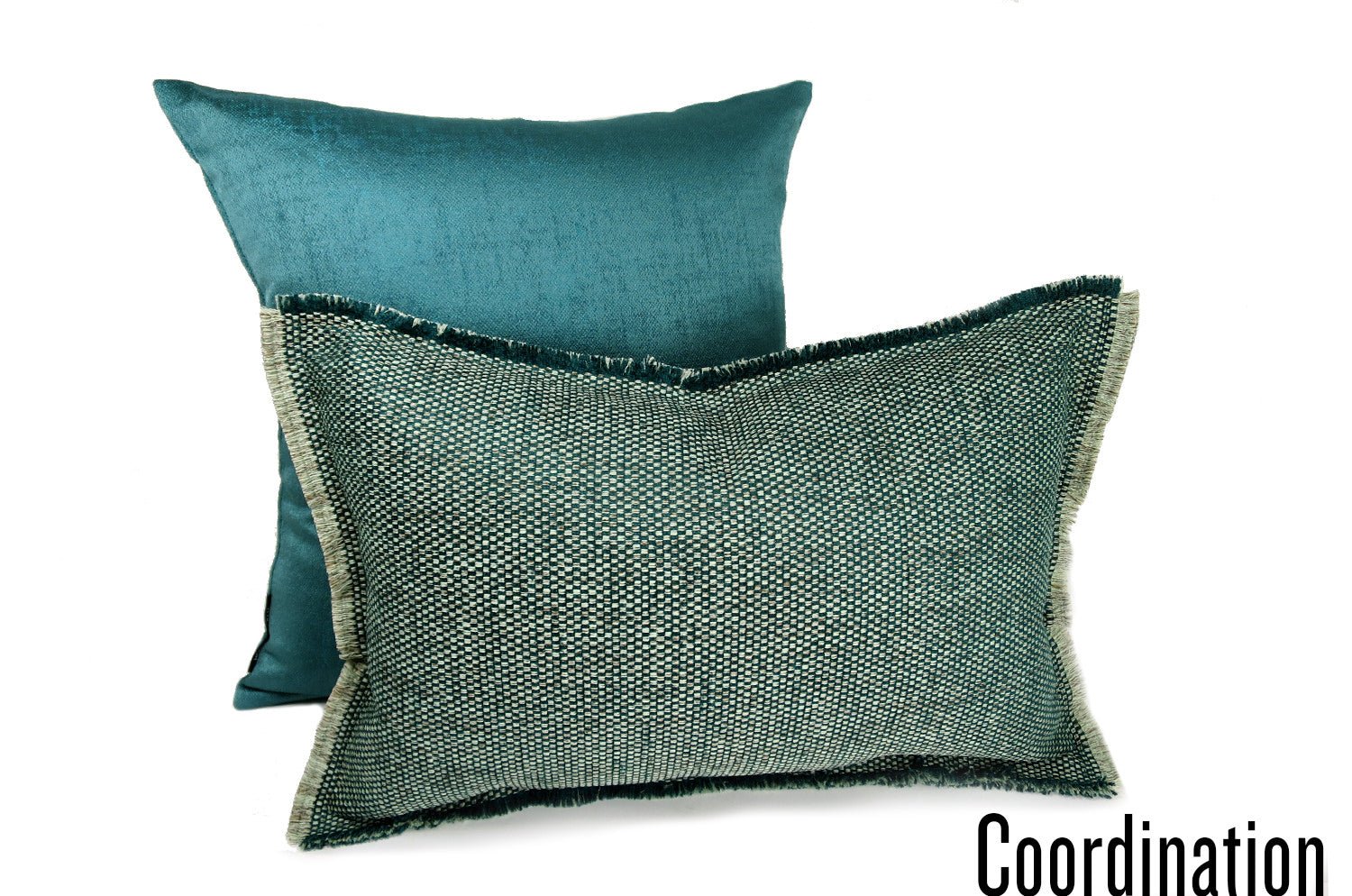 The Shaggy シャギーフリンジ横長クッション グリーンミックス 45(48)×30(33)cm 中材付 - HOUSE OF JAPAN Shop