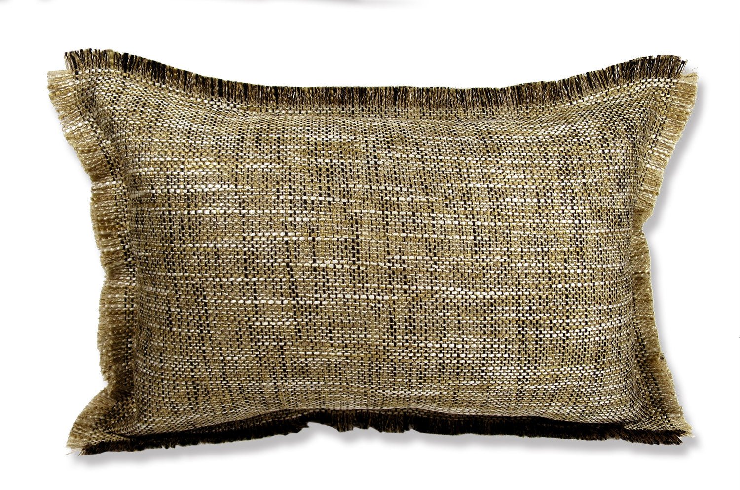 The Shaggy シャギーフリンジクッション ブラウン×ブラックミックス 45(49)×30(34)cm 中材付 - HOUSE OF JAPAN Shop