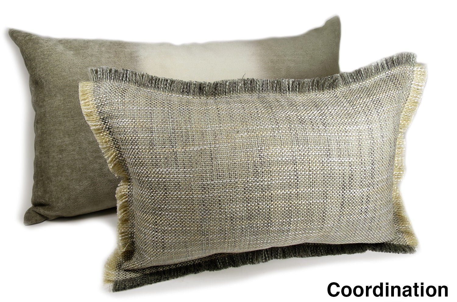 The Shaggy シャギーフリンジクッション バニラ×グレーミックス 45(49)×30(34)cm 中材付 - HOUSE OF JAPAN Shop