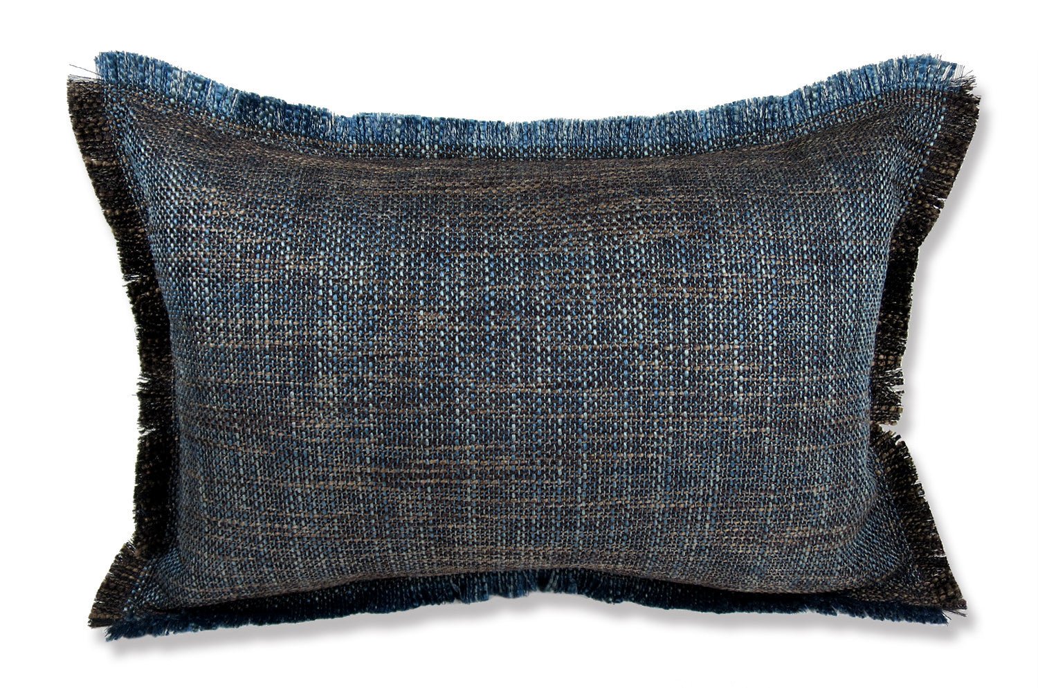 The Shaggy シャギーフリンジクッション ネイビーミックス 45(49)×30(34)cm 中材付 - HOUSE OF JAPAN Shop