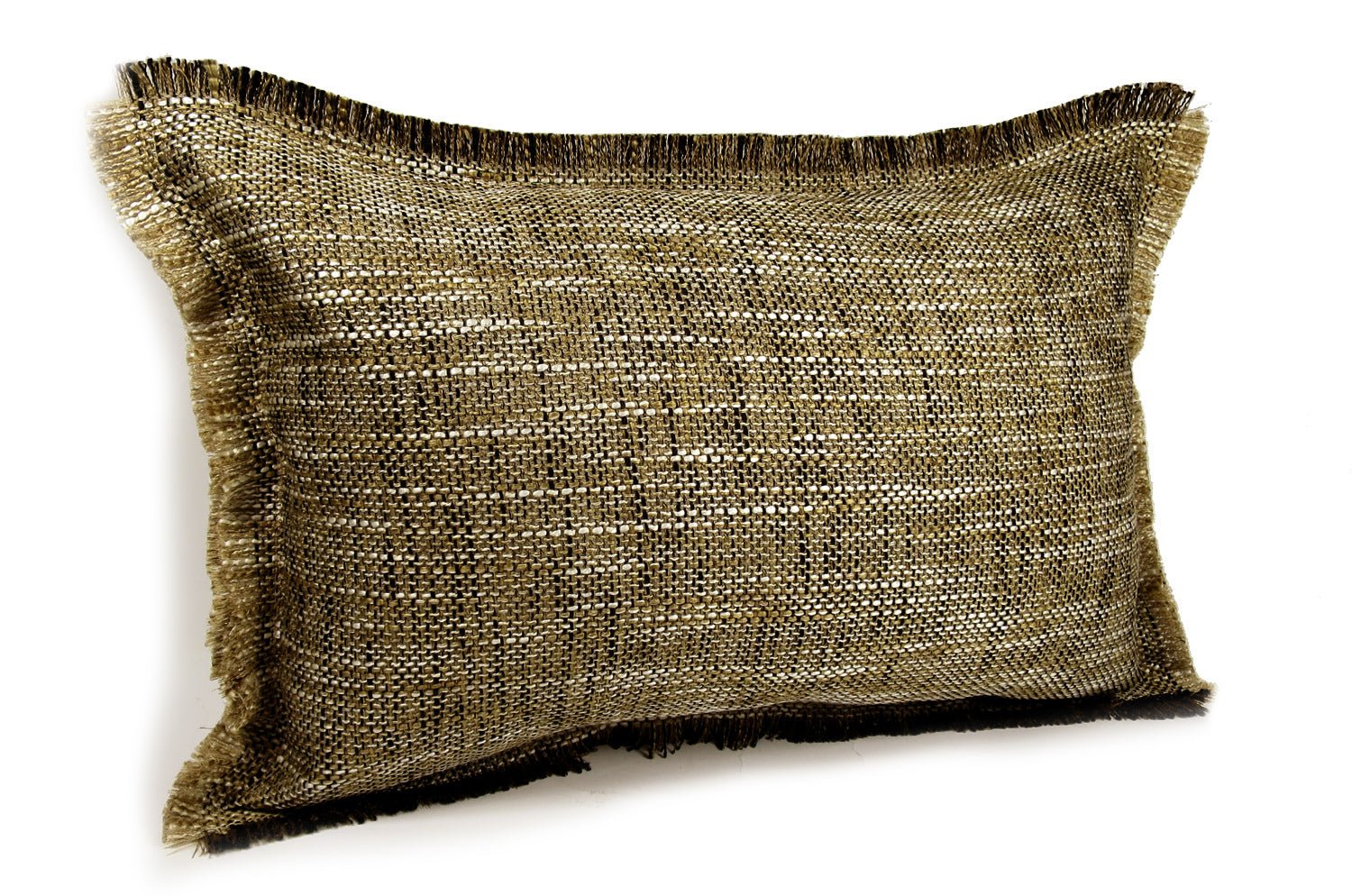 The Shaggy シャギーフリンジクッション ブラウン×ブラックミックス 45(49)×30(34)cm 中材付 - HOUSE OF JAPAN Shop