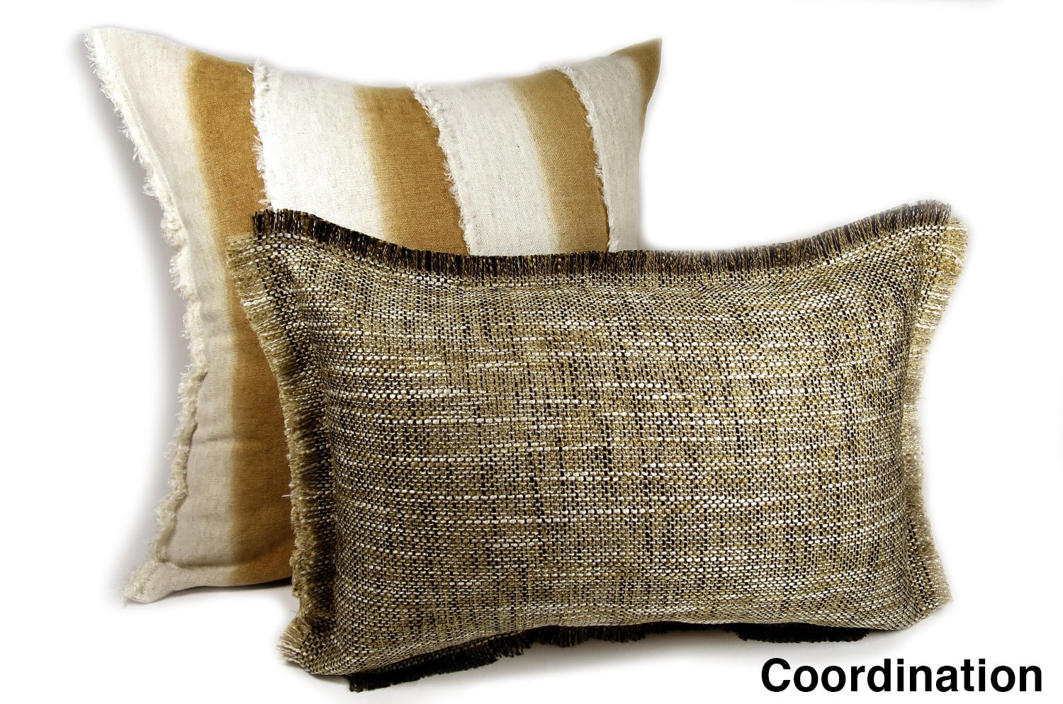 The Shaggy シャギーフリンジクッション ブラウン×ブラックミックス 45(49)×30(34)cm 中材付 - HOUSE OF JAPAN Shop