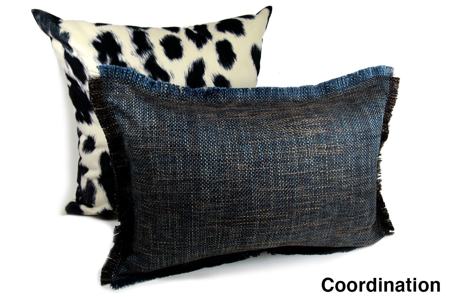 The Shaggy シャギーフリンジクッション ネイビーミックス 45(49)×30(34)cm 中材付 - HOUSE OF JAPAN Shop